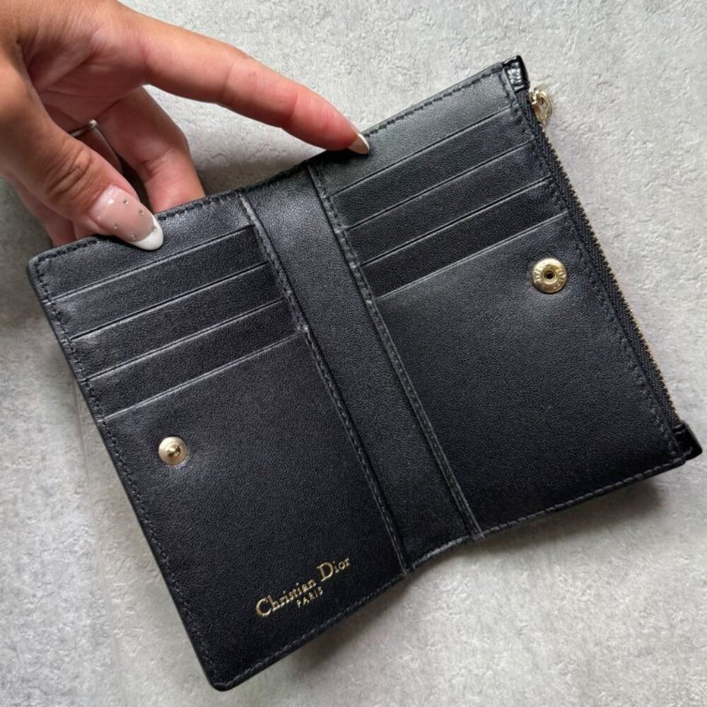 Christian Dior Ama Patent Leather Fold Wallet Card Case Coin Case Compact Wallet - Picture 5 of 9